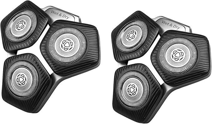 SH71/50 Replacement Shaving Heads Compatible with Phili*s Series S5000 (S5XXX) &amp S7000 (S7XXX) Shavers-Fits SH60/70 SH70/70 Models (Black-2pcs)