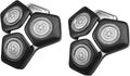 SH71/50 Replacement Shaving Heads Compatible with Phili*s Series S5000 (S5XXX) &amp S7000 (S7XXX) Shavers-Fits SH60/70 SH70/70 Models (Black-2pcs)