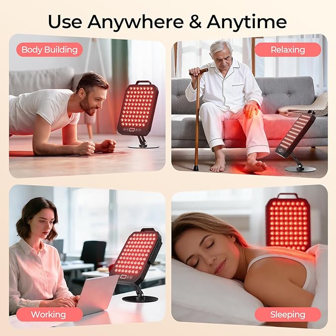 Red Light Therapy Panel for Face and Body 78 LEDs Dual Chip 660nm Red Light &amp 850nm Near Infrared Light Device with Rotatable Stand and Magnetic Remote for Skin Sleep Athletic Performance