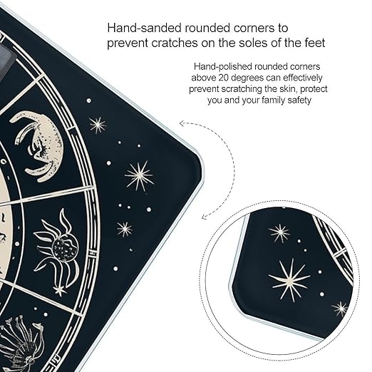 Astrological Sign Digital Bathroom Scale for Body Weight Weighing Scale with Backlit LCD Display High Precision Measurements &amp Measures Weight Up to 180kg