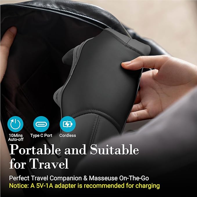 Shiatsu Neck and Shoulder Massager with Heat - HSA Eligible Cordless 4D Deep Tissue Kneading Massager Rechargeable Massage for Neck ShoulderIdeal Gift for WomenMen