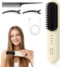 2026 Upgraded Cordless Straightening Brush with 30s Fast Heat 4 Temperature Settings Ionic &amp Ceramic Care 4000mAh USB-C Rechargeable for Frizz-Free Styling (Beige)