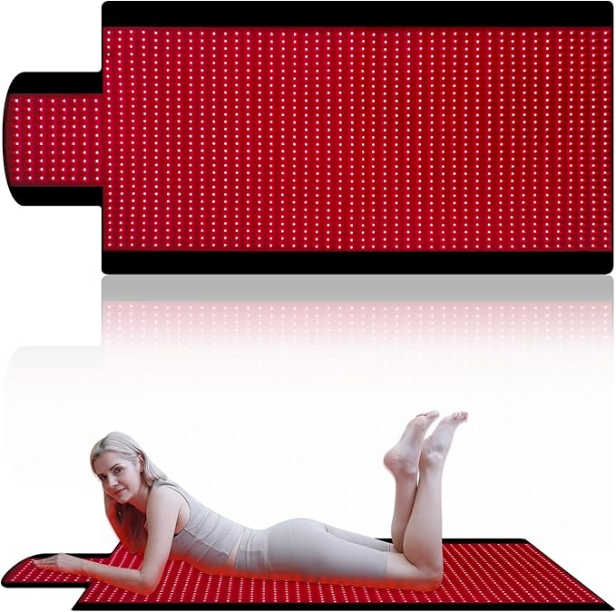 Red Light Therapy Mat for Body 74x33 1400pcs Full Body Infrared Red Light Therapy Blanket with Dual-Wavelength LEDs (660nm&amp850nm) Pulse Modes Timer &amp Intensity Control