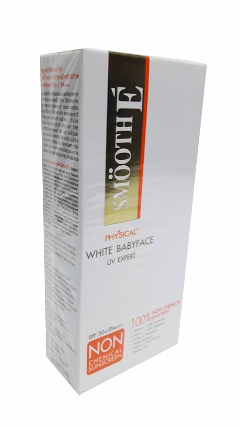 Smooth E Physical White Babyface Uv Expert 100% Non-chemical White Babyface Sunscreen Spf 50+/pa+++. Extra Sensitive White Skin (15 G/Pack).