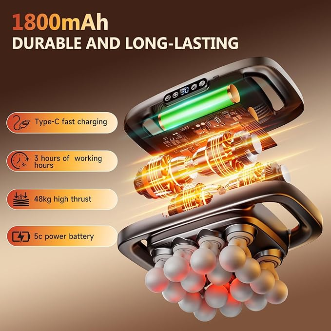 Upgraded 16-Head Massage Gun Deep Tissue Percussion Massager Muscle Massage Gun for Back Shoulders Legs Body Muscle Pain Relief Gifts for Men and Women
