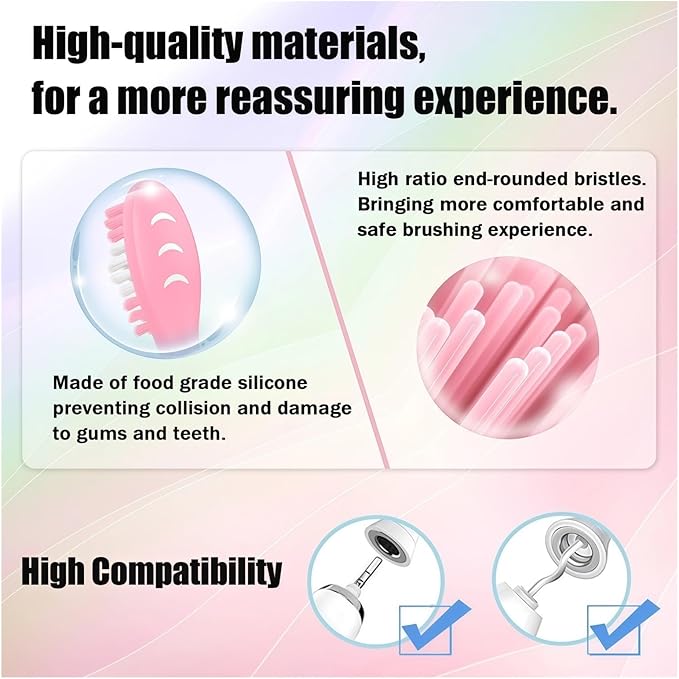 Kids Replacement Heads Compatible with Philips Hx6320 HX6321 HX6032/94 HX6331 HX6340 Kids Toothbrush Over 7 Years