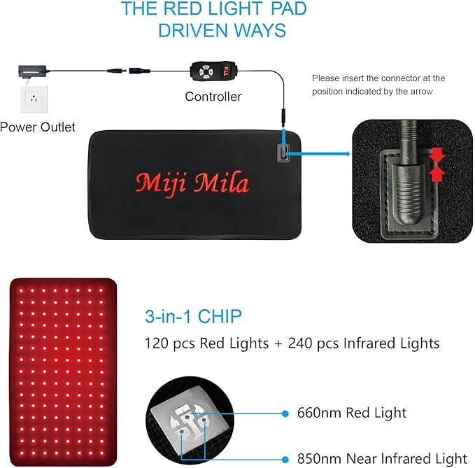 Red Light Belt Device : 3-in-1 660nm &amp 850nm Wearable Wrap Heating Pad with Timer – Back/Shoulder/Knee Comfort &amp Post-Activity Relaxation