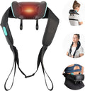 Neck and Shoulder Massager with Heat Cordless Shiatsu 4D Kneading Massage Massage Pillow for Neck Back Leg Gifts for Women Men (Black)