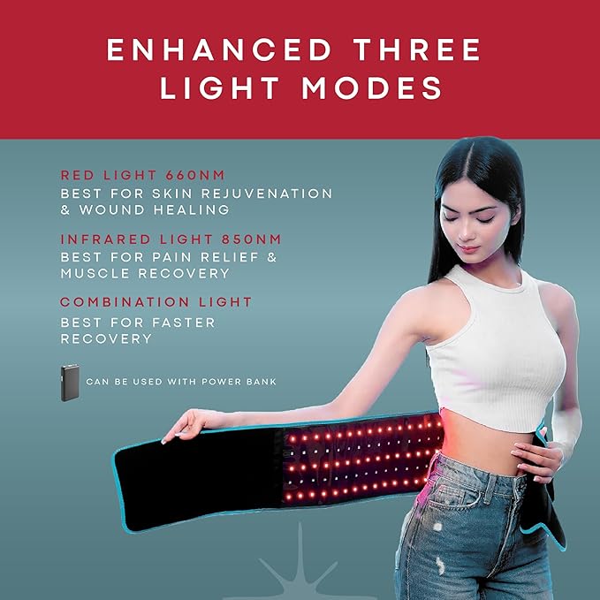 Red Light Therapy for Body – Infrared Heating Pad with 105 LEDs – Wearable Red Light Therapy Belt for Relaxation Recovery &amp Comfort – Infrared Light Therapy Device