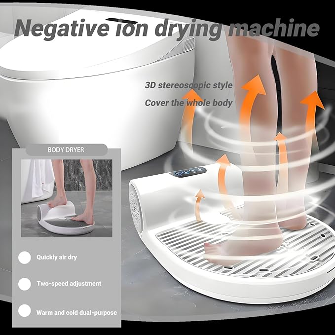 Body Dryer Full Body Dryer for Shower Adjustable Cold/Warm Air Body Care Dryer Foot Touch Panel Full Body Dryer After Bath Universal for Swimming Pool/Bathroom/Gym