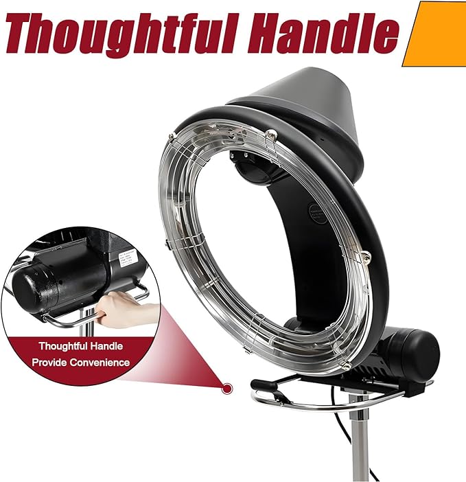 Salon Orbiting Hair DryerStanding Professional Salon Hair Spa Color Processor Plate Heater with Adjustable Timer and Temperature Upright