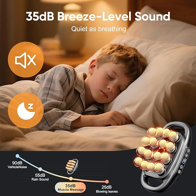16 Head Massage Gun Deep Tissue - 2026 Upgrade 16-Drive Percussion Muscle Massager with 3 Modes &amp 30 Intensities Portable Quiet Massager for Legs Waist Back Neck Shoulder Muscles Pain Relief