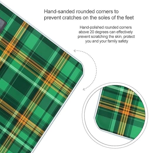 Women's Digital Bathroom Weighing Scale Automatic Switch Energy Saving Scale Smart Scale for Body Weight Green Scottish Tartan Plaid