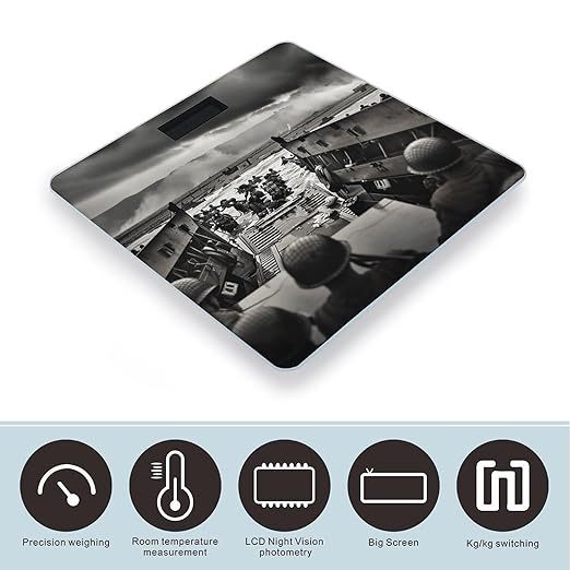 Photo of Normandy Landings Bathroom Scale Rounded Smart Scale for Body Weight Automatic Power On/Off Weight Scales Accurate Bathroom Digital Scales for Pet Home Bedroom Kitchen