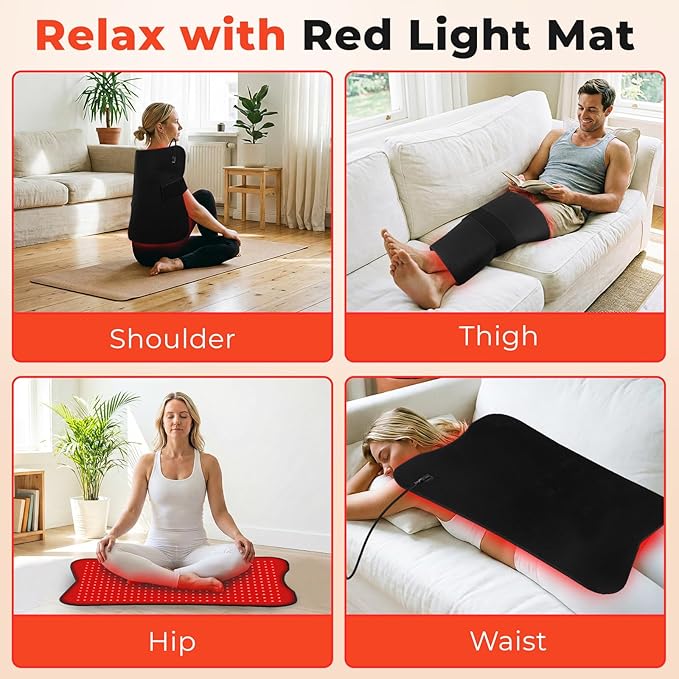 Red Light Therapy Mat for Body 31.5''×24'' Red Light Pad 660nm&amp850nm Red Light Wrap with 420 LEDs Timer Remote for Muscle Relaxation &ampSkin Care Suit for Back Neck Shoulder Waist Full