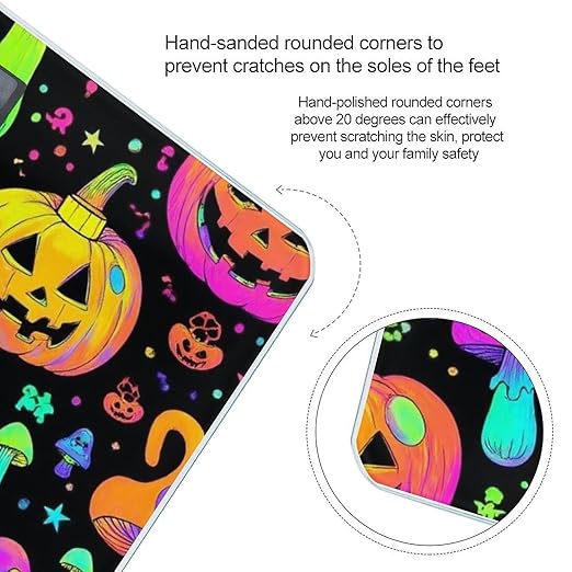 Women's Fashion Automatic Switch Digital Bathroom Weighing Scale Smart Scale Halloween Trippy Mushroom Pumpkin
