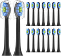 16pcs Replacement Toothbrush HeadsCompatible for Sonicare C2 C1 G2 W Clean Brush Head(Black-16pcs)