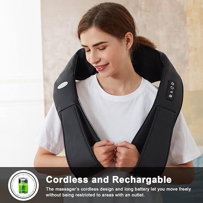 cotsoco Neck MassagerShiatsu Shoulder and Back Massager with Heat Electric Deep Tissue Massage Pillow for Body Muscle Pain ReliefBest Gifts Mom Dad Women MenHome Office Car Use