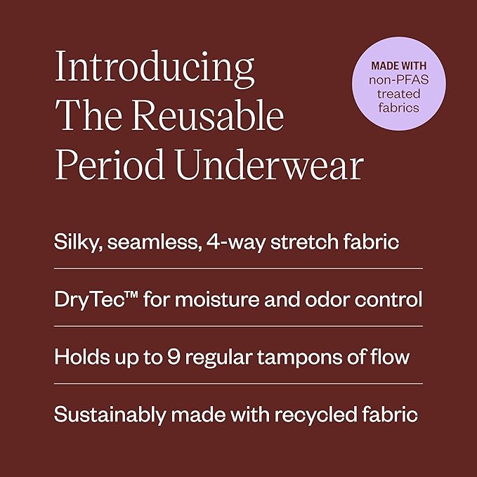 DIVA Reusable Period Underwear - Quick Dry Menstrual Underwear - Period Panties - Seamless Bikini Black