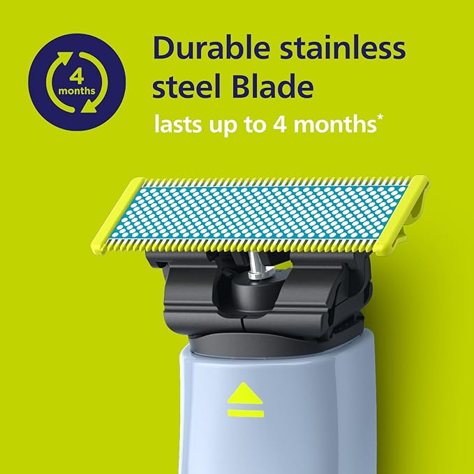 Philips Norelco OneBlade Anti Friction Blade Genuine Replacement Blade for OneBlade Electric Shaver and Trimmer Durable Stainless Steel Trim Edge and Shave 2 Pack QP225/80