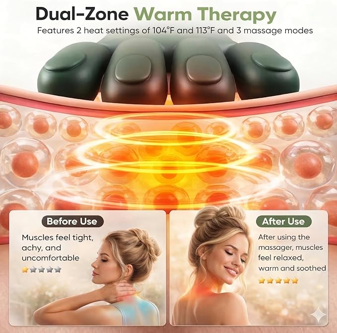 Neck and Shoulder Massager for Pain Relief Deep Tissue Bionic Electric Back Massage Tools Cordless Trap Massager Gift Choice