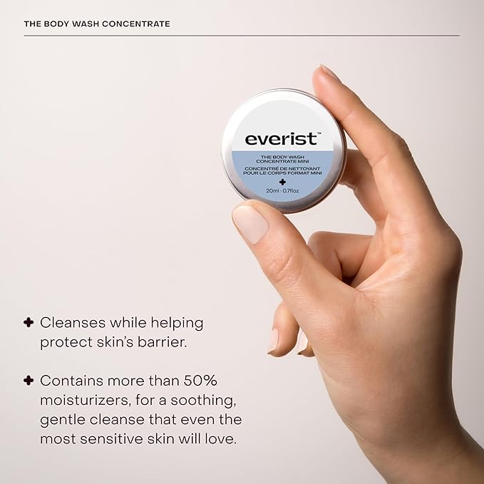 Everist The Shower Essentials Travel Kit Hydrating for All Hair and Skin Types Smoothing &amp Softening Plant-based Color-safe Dye-free 0.7 fl oz Each Tins