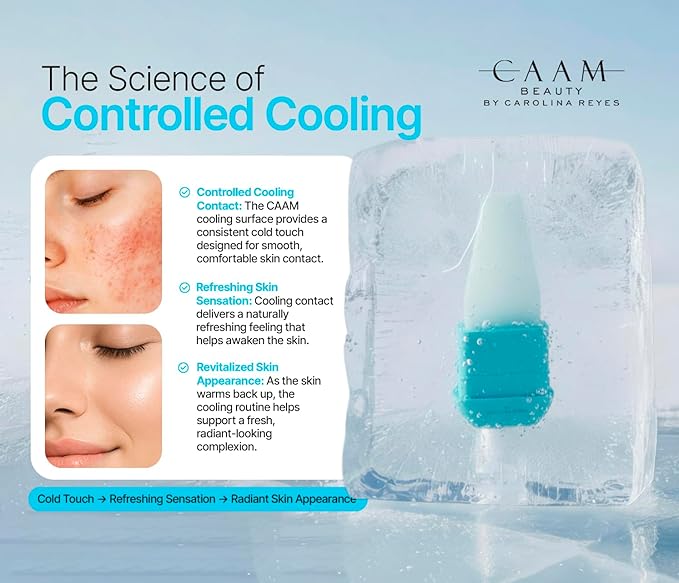 Ice Face Roller Reusable Silicone Cooling Facial Ice Roller for Face and Neck Skincare Routine Tool for De-Puff Look Smooth Glide Massager