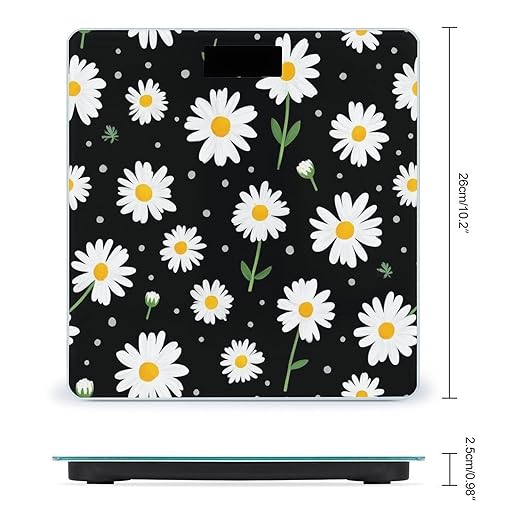 Smart Scale for Body Weight Digital Bathroom Weighing Scale Energy Saving Scale Daisy Flower Floral Polka Dot