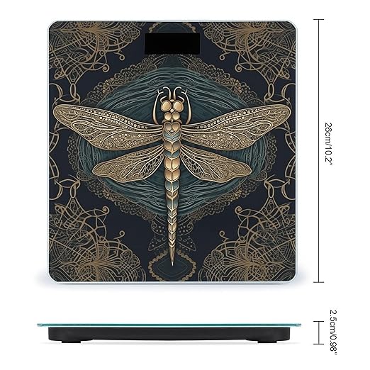 Dragonfly Bathroom Scale for Body Weight LCD Display Digital Bathroom Scale Tempered Glass Bathroom Weight Scales Fashion Smart Scales for Home Bedroom 400 Lb