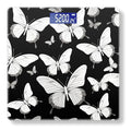 Digital Scale for Body Weight Highly Precision Bathroom Weight Scale 400 lbs with Backlit Display Personalized Scale for Home-White Butterflies On Black Background