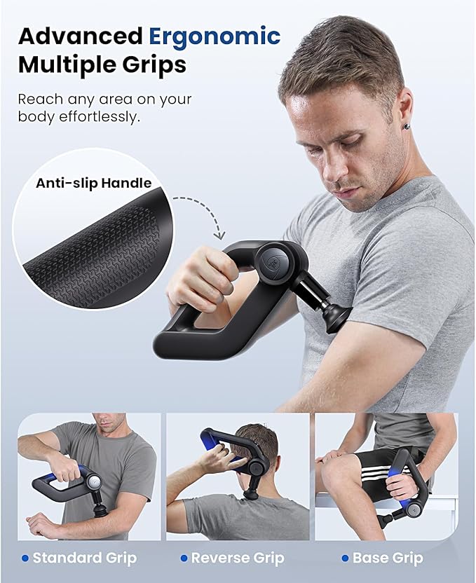BOB AND BRAD D5 Pro Massage Gun with 13mm Amplitude FSA-HSA Eligible Professional Deep Tissue Percussion Massage Gun Ergonomic D-Handle for Effortless Muscle Pain Relief Adapter Included