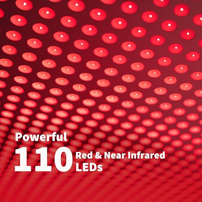 Red Light Therapy Lamp 110 Tri-Chip LEDs Foldable Portable Table Lamp 660nm Red &amp 850nm Near Infrared (NIR) Timer 110-240V Face &amp Body
