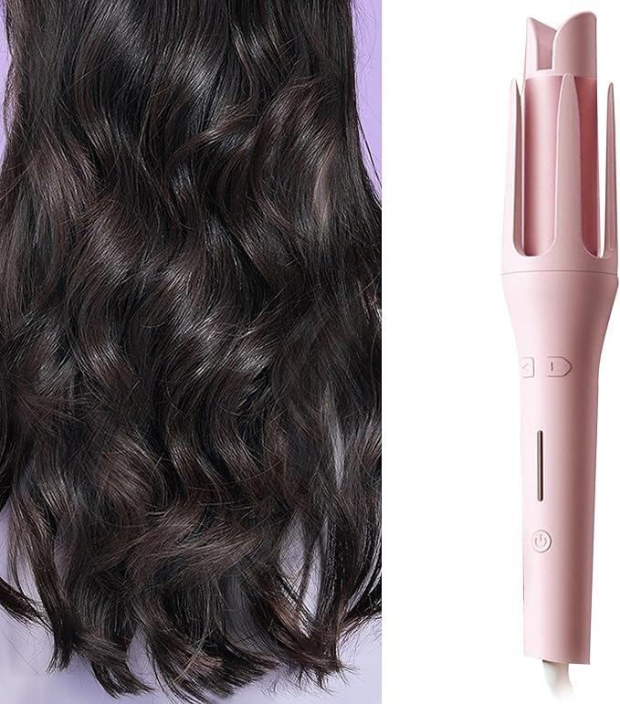 Brrnoo Automatic Curling Iron 32mm Ceramic Curling Wand with Built in Ion Generator for Hair Shine and Damage Minimization 4 Temperature Settings 170C 230C for Salon Home Travel (US Plug 110V)