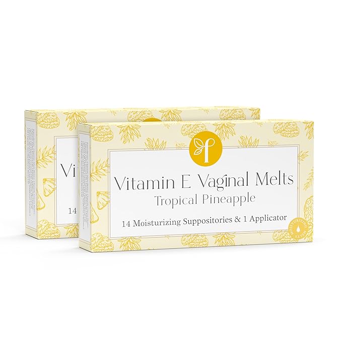Femallay Organic Vaginal Melts – Pineapple 2 Pack – Moisturizes and Refreshes – 14 Count + Applicator