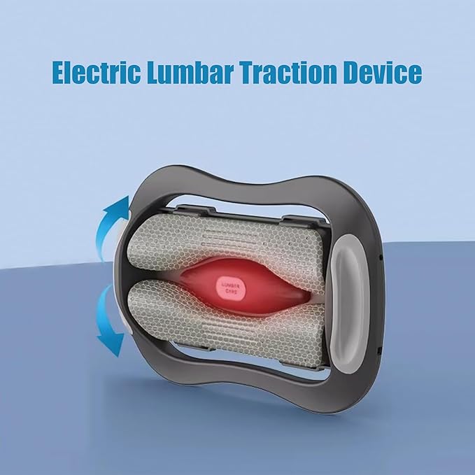 Lumbar Stretcher with Heat Massage | Adjustable Vibration Back Support | Waist Relaxation for Office &amp Home
