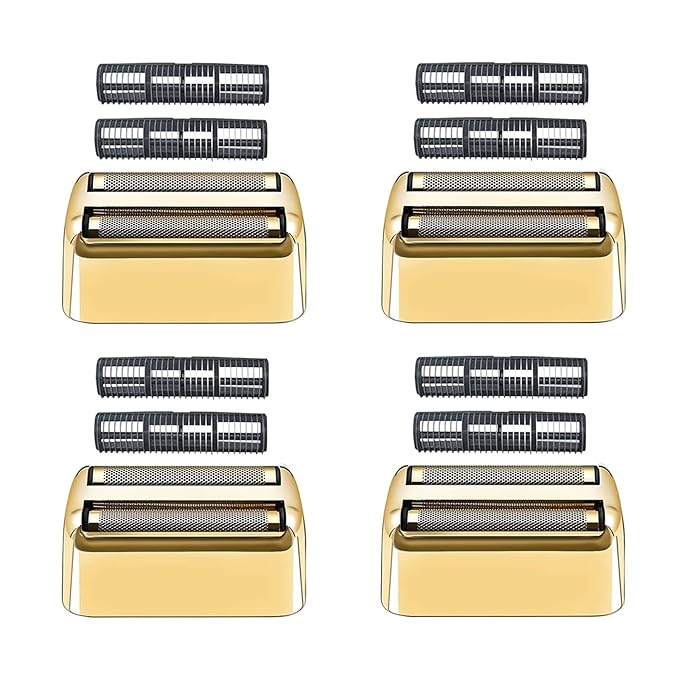 4 Pcs Replacement Foil and Cutters Compatible with BaBylissPRO Double Foil Shaver Replacement Foil Compatible with FXFS2 Shaver (Gold)