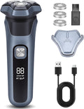 Electric Shaver for Men Cordless Electric Shaver for Men Face with 3D Floating Heads Rechargeable Bald Head Shavers for Mens Ipx7 Waterproof Body for Mens with LED Display Wet &amp Dry Use