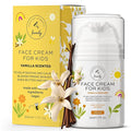 Kids Face Cream - Gentle and Calming Moisturizer Lotion for Sensitive Skin Natural Hydration and Spot Control with Shea Butter Tea Tree Hyaluronic Acid Vitamin E - Made in UK - Vanilla Scented