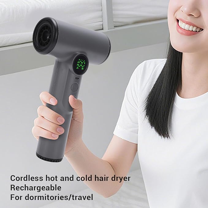 Innovative Cordless Hair Dryer High Airflow Fast Drying 15600mAh Li Battery Offers Extended Usage Time for All Hair Types (US Plug)