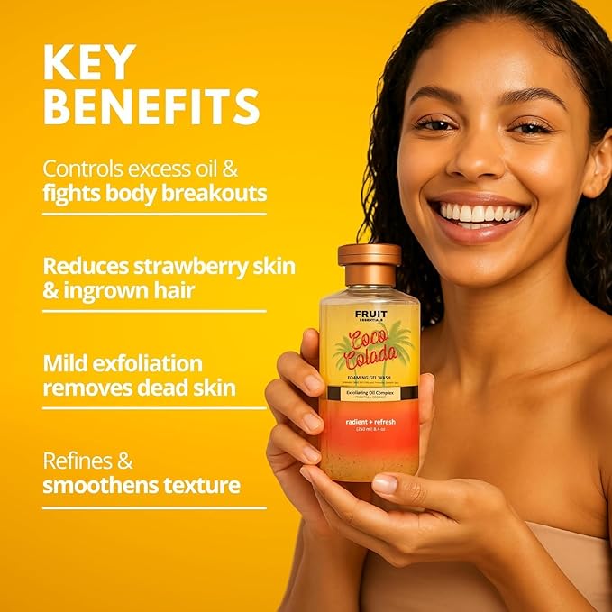Coco Colada Foaming Gel Body Wash | Exfoliating Oil Complex with Coconut &amp Pineapple | Gently Exfoliates &amp Promotes Smooth Skin | 250ml (Pack Of 1)
