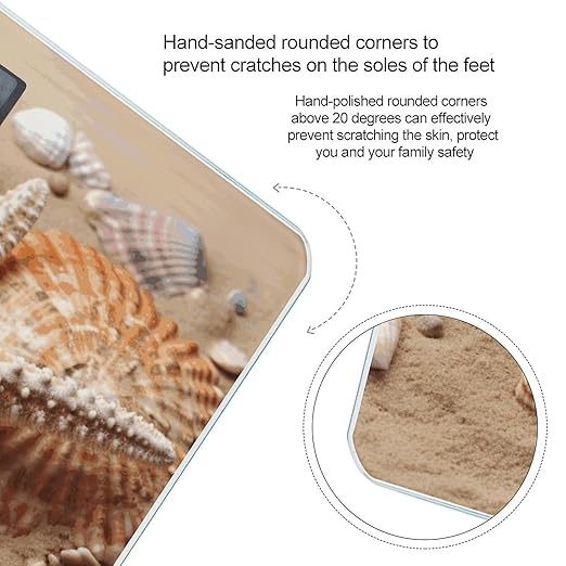 Seashells Starfish Bathroom ScaleHighly Accurate Digital Weighing Machine for People Bright LED Display Weight Scale for The Aldult Home Use