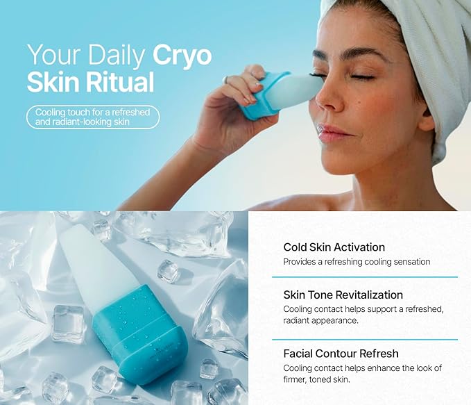 Ice Face Roller Reusable Silicone Cooling Facial Ice Roller for Face and Neck Skincare Routine Tool for De-Puff Look Smooth Glide Massager