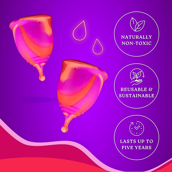 Reusable Menstrual Cup -100% Medical Grade Silicone - No Metals or Toxins - Soft &amp Comfortable Period Care - Leak Free - 10 Hours of Protection -Size B-Minted