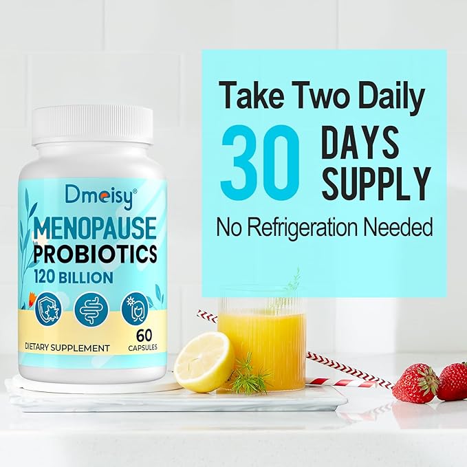 120 Billion CFU Probiotic - Menopause Support Probiotics for Women Natural Menopause Probiotic Supplement for Hot Flashes Night Sweats Mood Swings Hormone Balance Gut &amp Immune Health- 120 Caps