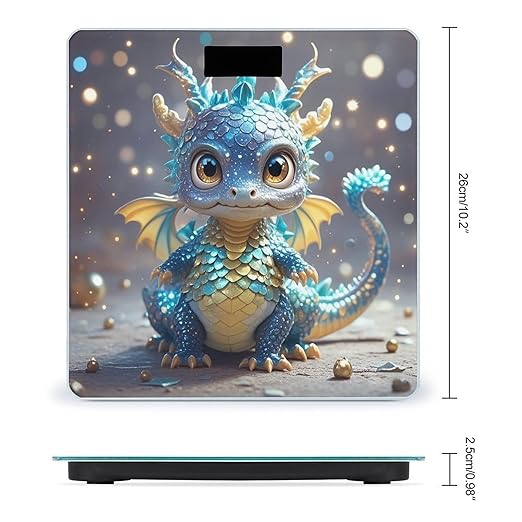 Cute Dragon Bathroom Scale for Body Weight LCD Display Digital Bathroom Scale Tempered Glass Bathroom Weight Scales Fashion Smart Scales for Home Bedroom 400 Lb