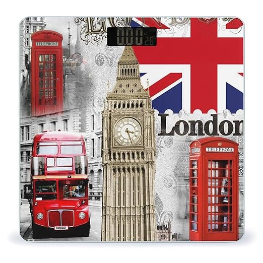 London Big Ben Scale for Body Weight Digital Bathroom Scale Precision Smart Weighing Scales with Clear LED Display Accurate High Precision Scales Weighing Machine