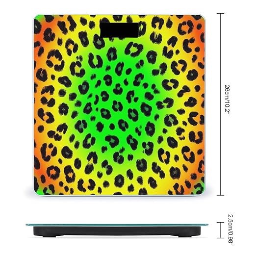 Smart Scale for Body Weight Automatic Switch Digital Bathroom Weighing Scale Rasta Flag Color Cheetah Leopard Print Floral