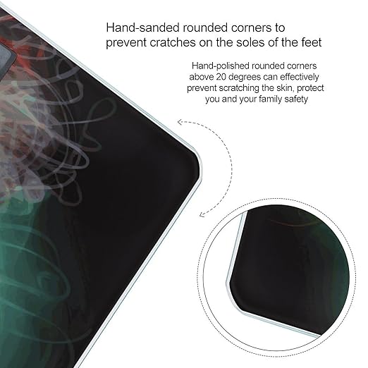 Abstract Music Symbol Scale for Body Weight Safe Rounded Corners Tempered Glass Digital Bathroom Scale LED Display 400lb Capacity Weight Scales with High Precision Sensors