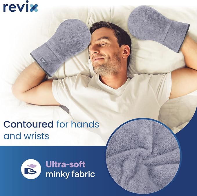 REVIX Heated Mitts for Hand Therapy Microwavable Hand Warmer for Women and Men Microwavable Therapy Mittens Unscented Hands Muff