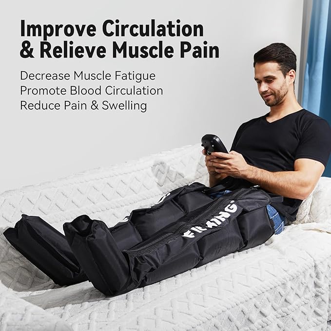 FIT KING Air Compression Recovery SystemDynamic Pressure for Circulation Improvement and Fast RecoverySequential Massage Boots for Athletes (Medium)